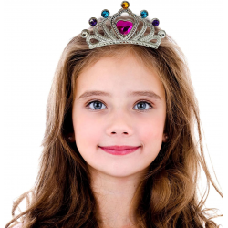 Mey İthalat® Gümüş Renk Taraklı Model Prenses Kraliçe Tacı 1 No Kalp 12x7 cm