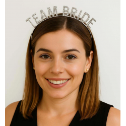 Mey İthalat® Gümüş Renk Team Bride Taç Plastik – Gelin ve Nedime Tacı