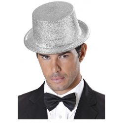 Mey İthalat® Gümüş Renk Uzun Plastik Simli Parti Şapkası