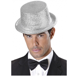 Mey İthalat® Gümüş Renk Uzun Plastik Simli Parti Şapkası