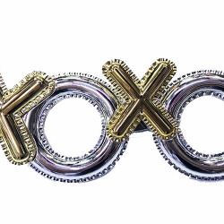 Mey İthalat® Gümüş Renk Xoxo Yazılı Parti Gözlüğü 17x7 cm