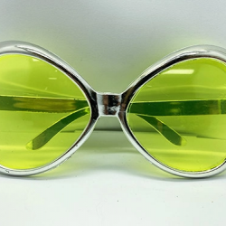 Mey İthalat® Gümüş Renk Yeşilçam Nostalji 80li Yıllar 90lı Yıllar Parti Gözlüğü  7x16 cm