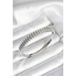 Mey İthalat® Gümüş Renk Zirkon Taşlı Pirinç Kadın Kelepçe