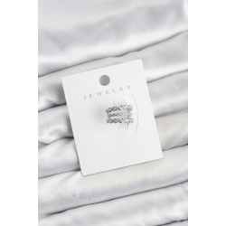 Mey İthalat® Gümüş Renk Zirkon Taşlı Pirinç Kıkırdak Earcuff Küpe