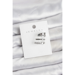 Mey İthalat® Gümüş Renk Zirkon Taşlı Pirinç Kıkırdak Küpe