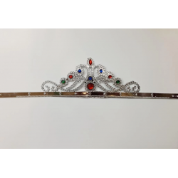 Mey İthalat® Gümüş Renk Plastik Prenses Tacı Kraliçe Tacı 60cm