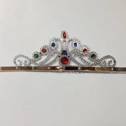 Mey İthalat® Gümüş Renk Plastik Prenses Tacı Kraliçe Tacı 60cm