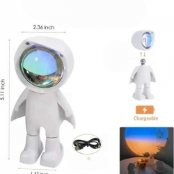 Mey İthalat® Gün Batımı Lambası Işık Arka Plan Projektör Sevimli Astronot Enerji Tasarruflu
