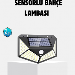 Mey İthalat® Güneş Enerjili 100 LED Dış Mekan Lamba – Hareket Sensörlü, 2200mAh Bataryalı Solar Aydınlatma