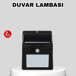 Mey İthalat® Güneş Enerjili 20 LED Hareket Sensörlü Lamba – IP65 Su Geçirmez Dış Mekan Aydınlatma