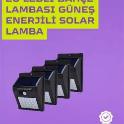 Mey İthalat® Güneş Enerjili Akıllı Duvar Lambası | PIR Sensörlü, Otomatik Aydınlatma, Dış Mekan İçin
