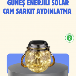 Mey İthalat® Güneş Enerjili Cam Sarkıt Bahçe Balkon Teras Aydınlatma 30 LED