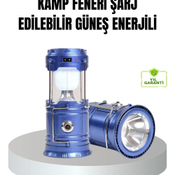 Mey İthalat® Güneş Enerjili Kamp Lambası Şarjlı Taşınabilir Kompakt Açık Hava Işığı