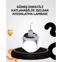Mey İthalat® Güneş Enerjili Katlanabilir 5 Kanatlı Solar Bahçe Lambası