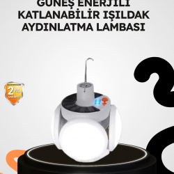 Mey İthalat® Güneş Enerjili Katlanabilir 5 Kanatlı Solar Bahçe Lambası