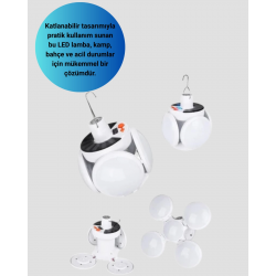 Mey İthalat® Güneş Enerjili Katlanabilir 5 Kanatlı Solar Bahçe Lambası