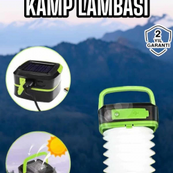 Mey İthalat® Güneş Enerjili Led Lamba Kamp Lambası Katlanabilir Lamba USB Şarjlı