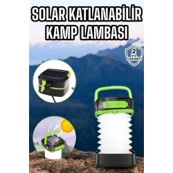 Mey İthalat® Güneş Enerjili Led Lamba Kamp Lambası Katlanabilir Lamba USB Şarjlı