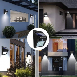 Mey İthalat® Güneş Enerjili Sensörlü Duvar Lambası Bahçe Lamba Suya Dayanıklı Bahçe Aydınlatma
