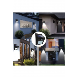 Mey İthalat® Güneş Enerjili Sensörlü Duvar Lambası Bahçe Lamba Suya Dayanıklı Bahçe Aydınlatma