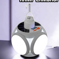 Mey İthalat® Güneş Enerjili Solar Aydınlatma Kamp Çadır Lambası Şarjlı Ampül Led Şarjlı El Feneri Işıldak