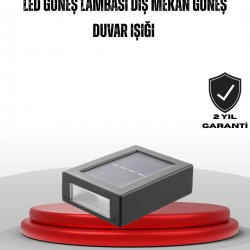 Mey İthalat® Güneş Enerjili Su Geçirmez LED Duvar Lambası