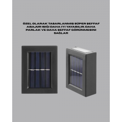 Mey İthalat® Güneş Enerjili Su Geçirmez LED Duvar Lambası