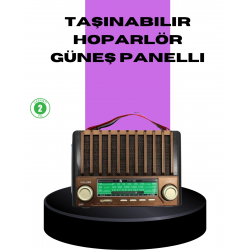 Mey İthalat® Güneş Enerjili Taşınabilir Radyo ve Bluetooth Hoparlör Çok Fonksiyonlu