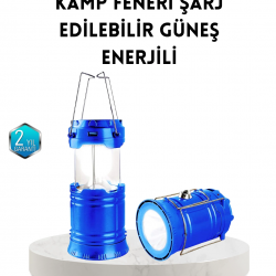 Mey İthalat® Güneş Enerjisiyle Çalışan Kamp Feneri Hafif Portatif Uzun Ömürlü
