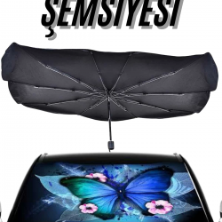 Mey İthalat® Güneş Önleyici Katlanabilir Oto Araba Güneşlik Şemsiye Tip Ön Cam