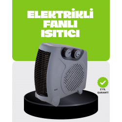 Mey İthalat® Güvenli Elektrikli Fanlı Isıtıcı Termostatlı Hızlı Isıtma