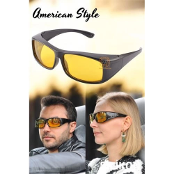 Mey İthalat® Güvenli Gece Sürüş Görüş Gözlüğü Sis Far Işık Önleyici Anti-Fog Gözlük