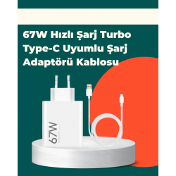Mey İthalat® Güvenli ve Hızlı Şarj İçin 67W Turbo Adaptör Type-C Kablo ile