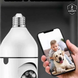 Mey İthalat® Güvenlik Kamerası Wifi Kamera Duylu Ev Kamerası Wifi Bağlantılı Dönebilen