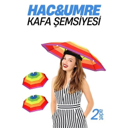 Mey İthalat® Hac Umre Kafa Şemsiyesi Güneş Koruma Şemsiyesi 2 adet