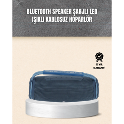 Mey İthalat® Hafif ve Dayanıklı Renkli Işıklı Taşınabilir Müzik Hoparlörü