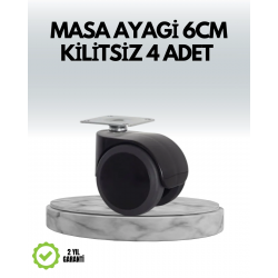 Mey İthalat® Halı ve Beton Uyumlu Kilitsiz Mobilya Tekerleği 4’lü