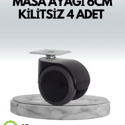 Mey İthalat® Halı ve Beton Uyumlu Kilitsiz Mobilya Tekerleği 4’lü