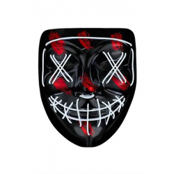Mey İthalat® Hallowen Parti Maskesi Neon Led Işıklı Maske 3 Modlu Cadılar Bayramı Maskesi