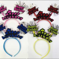 Mey İthalat® Happy Birthday Neon Renk Doğum Günü Tacı 12 Adet