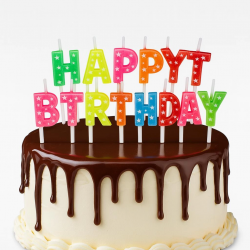 Mey İthalat® Happy Birthday Renkli Mum