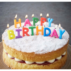 Mey İthalat® Happy Birthday Yazılabilen Rengarenk Doğum Günü Mumu