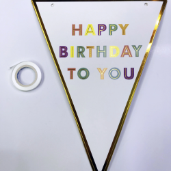 Mey İthalat® Happy Birthday To You Flama Bayrak Süs