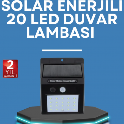 Mey İthalat® Hareket Algılamalı Solar LED Güvenlik Lambası