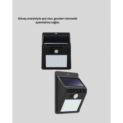 Mey İthalat® Hareket Algılamalı Solar LED Güvenlik Lambası
