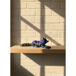 Mey İthalat® Hareketli Kurt Rainbow dekoratif esnek figür 10x24 cm