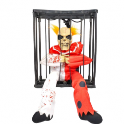 Mey İthalat® Hareketli Sesli Sensörlü Mahkum Joker İskelet Dekorasyon 22x27 cm