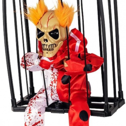 Mey İthalat® Hareketli Sesli Sensörlü Mahkum Joker İskelet Dekorasyon 22x27 cm