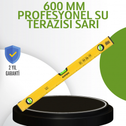 Mey İthalat® Hassas Ölçüm Sağlayan 600 mm Sarı Su Terazisi