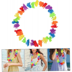 Mey İthalat® Hawaii Çiçekli Boyun Kolyesi - Renkli Tropikal Parti Leisi